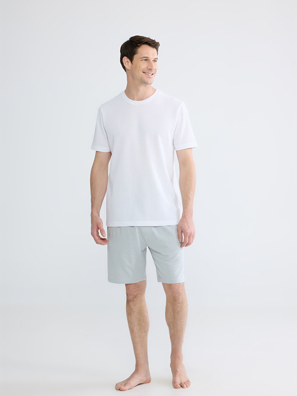 Gri Standart Kalıp Erkek Pijama Alt Şort