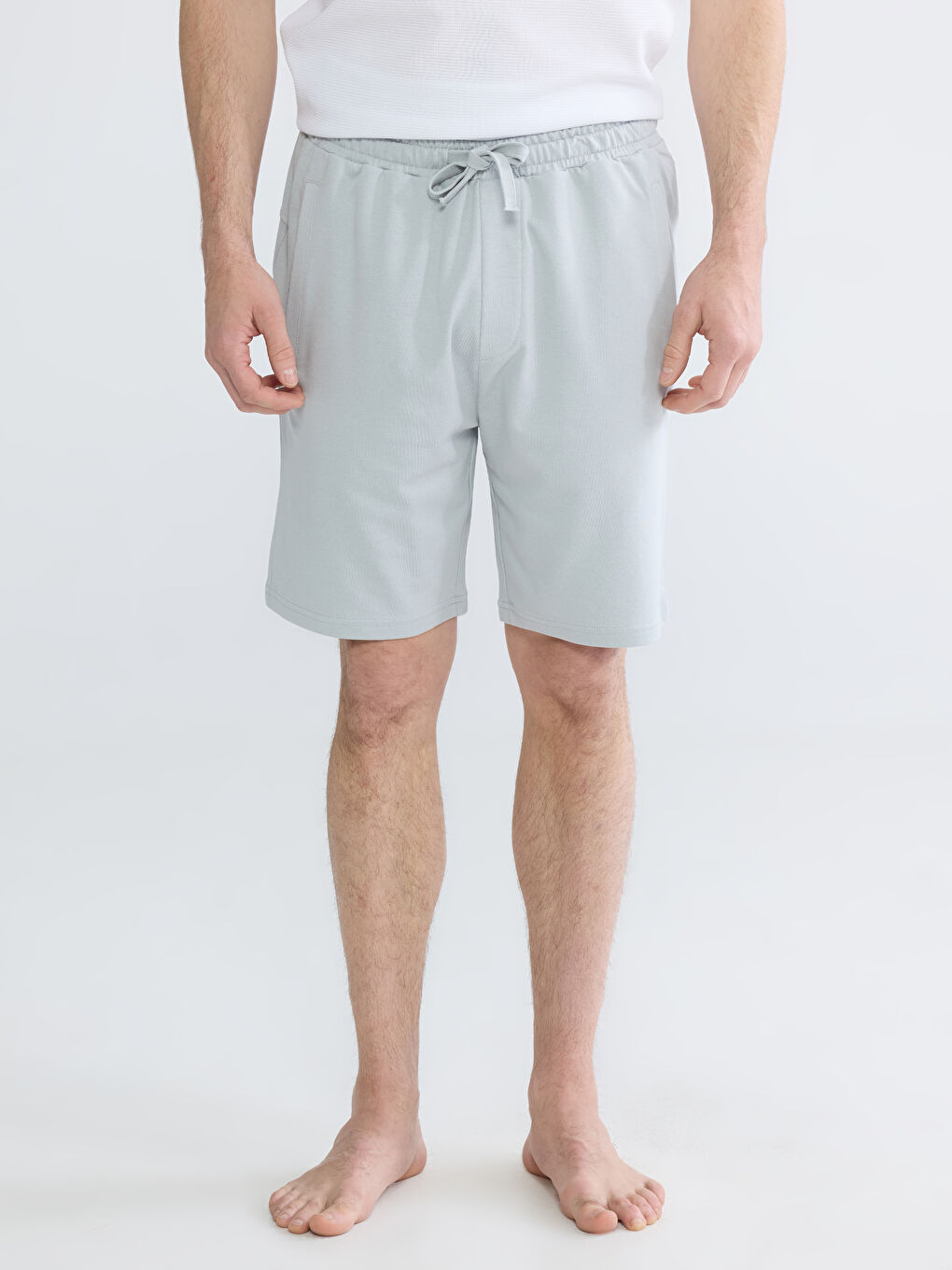 Gri Standart Kalıp Erkek Pijama Alt Şort-1