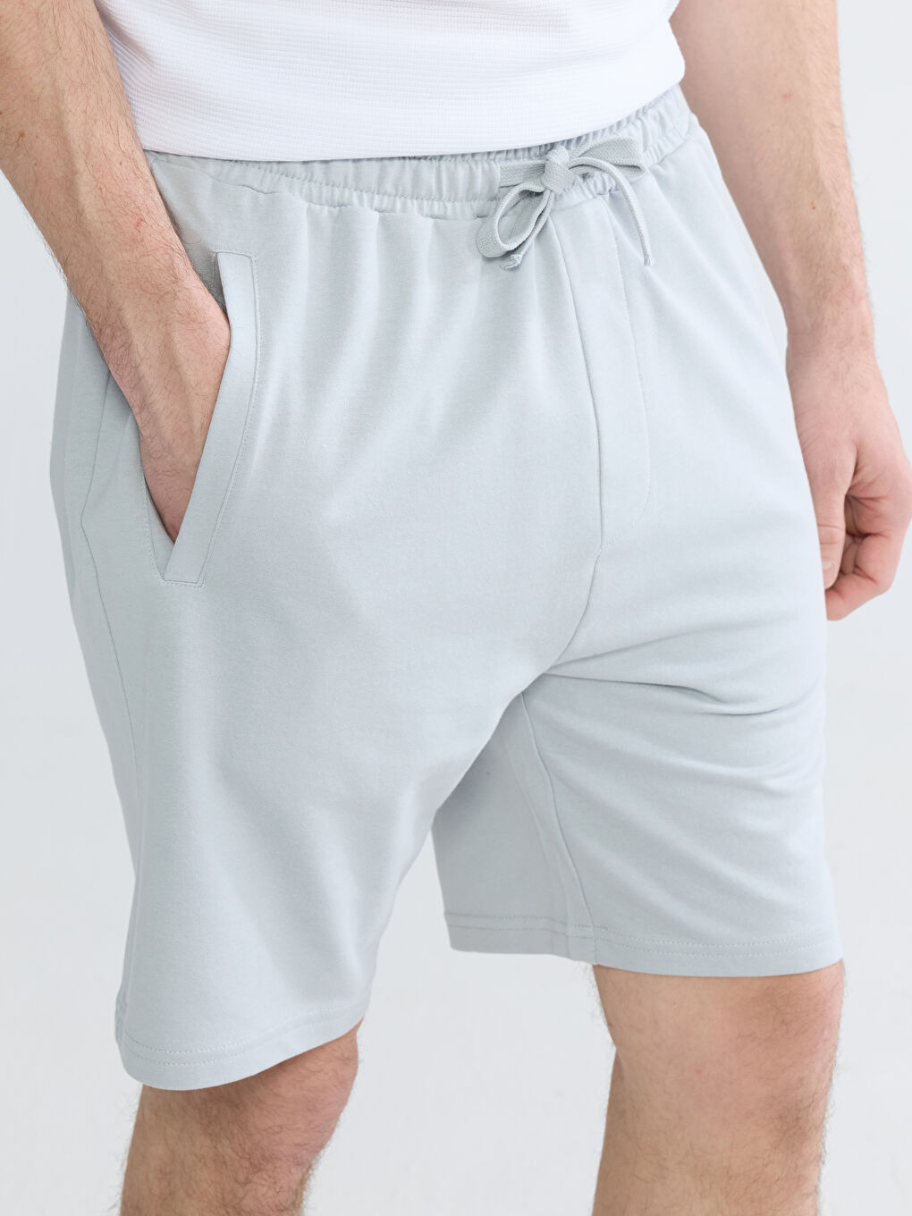 Gri Standart Kalıp Erkek Pijama Alt Şort-2