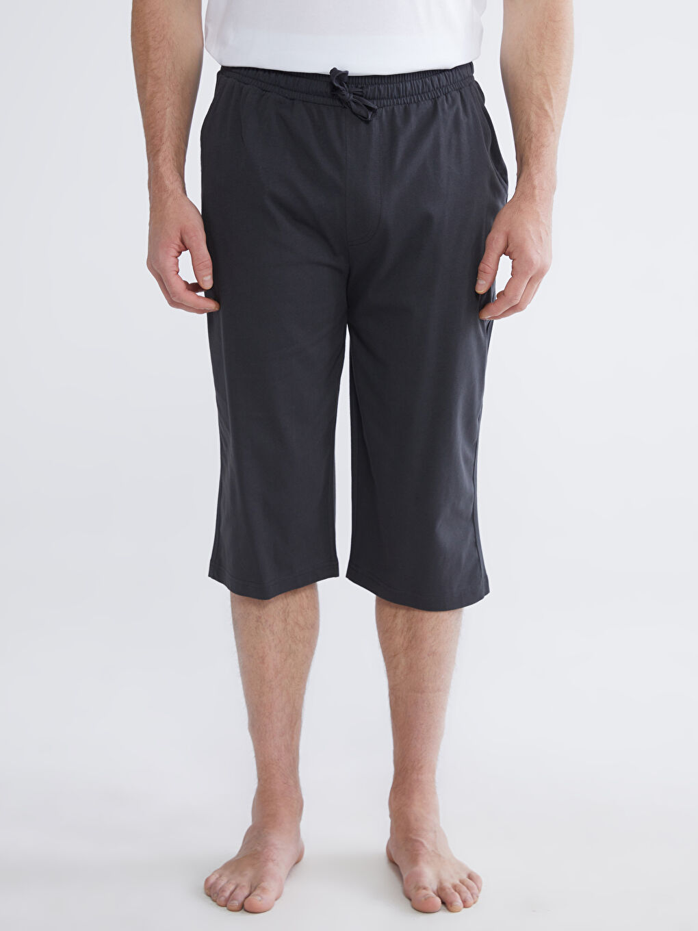 Gri Standart Kalıp Erkek Pijama Alt Şort-1