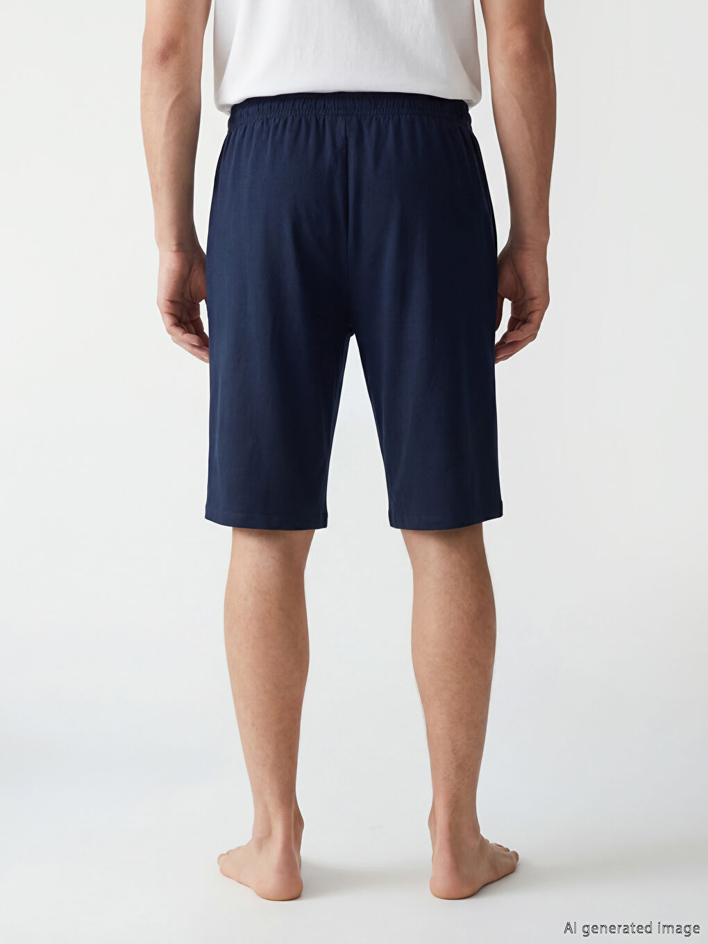Lacivert Standart Kalıp Erkek Pijama Alt Şort-3