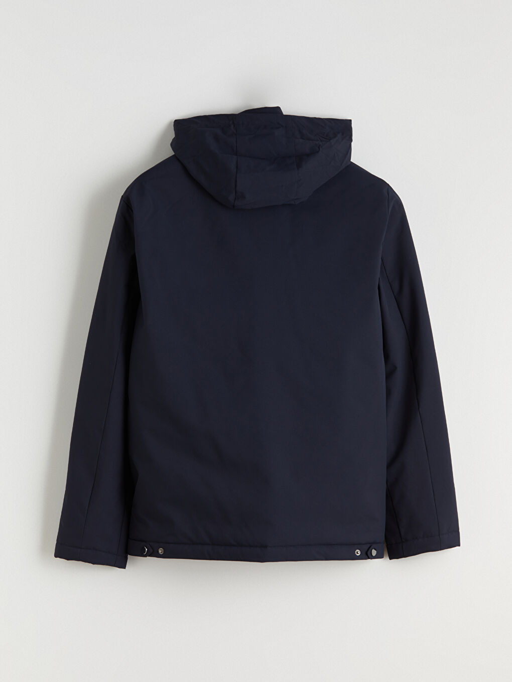 Lacivert Standart Kalıp Kapüşonlu Erkek Mont-9