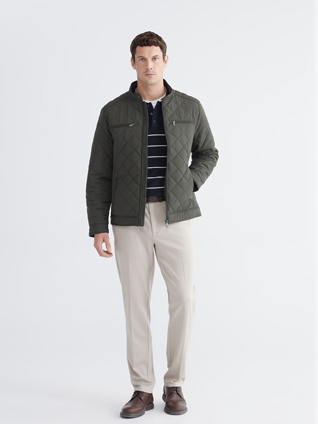 Палто с байкър яка, стандартна кройка за мъже-2