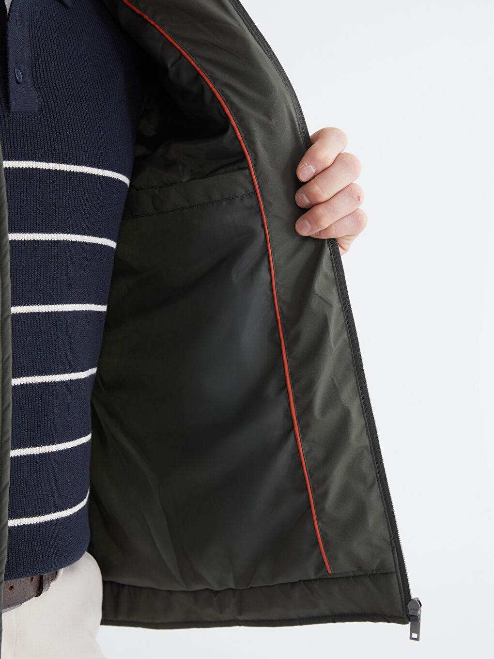 Палто с байкър яка, стандартна кройка за мъже-6