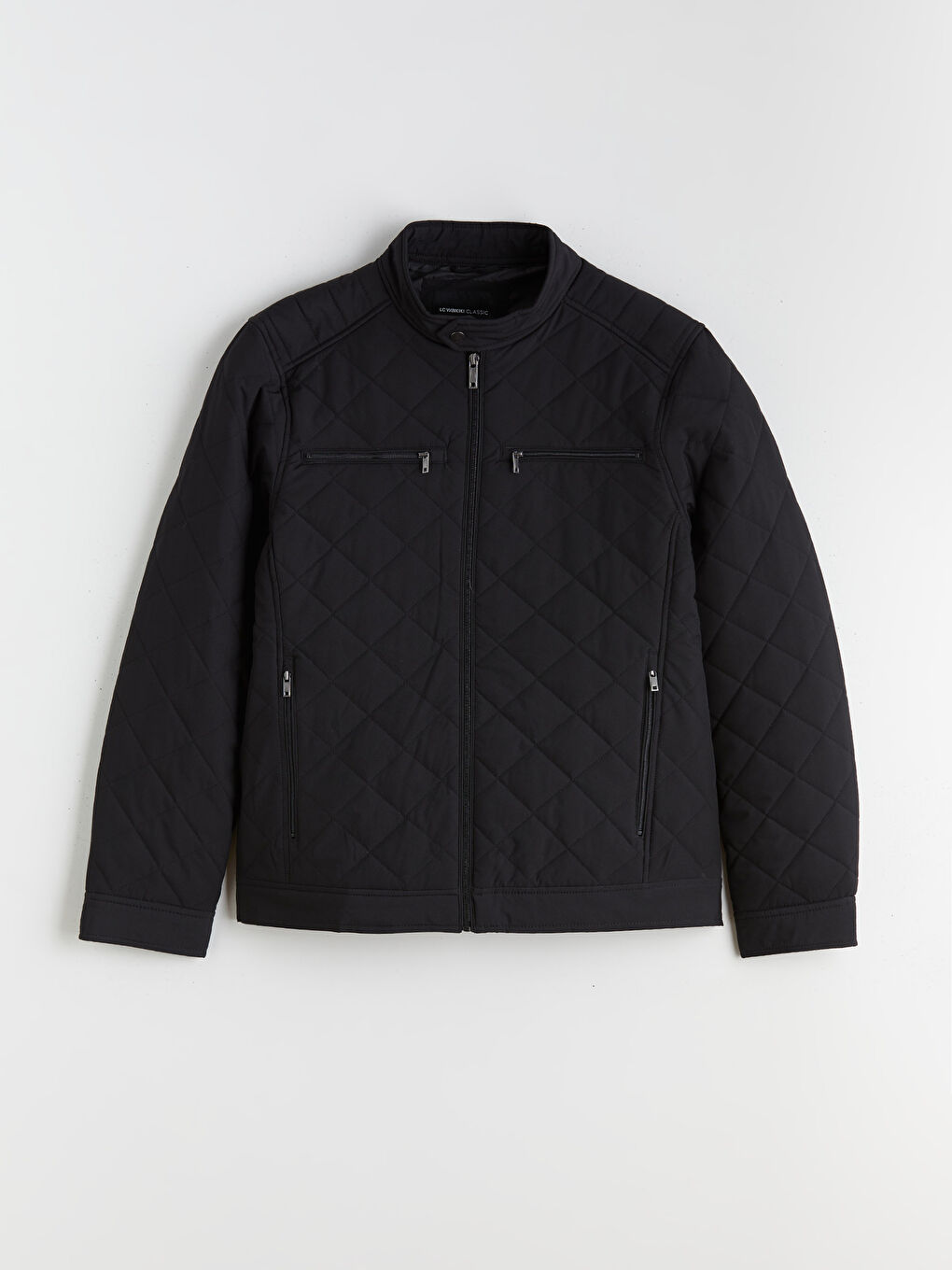 Редовен фит байкър яка шушляково палто за мъже-10