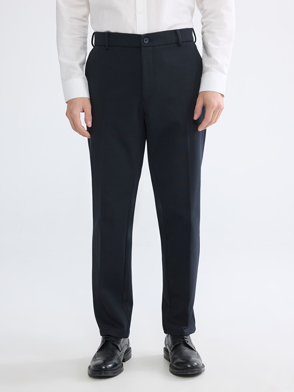 Lacivert Slim Fit Erkek Takım Elbise Pantolonu-1