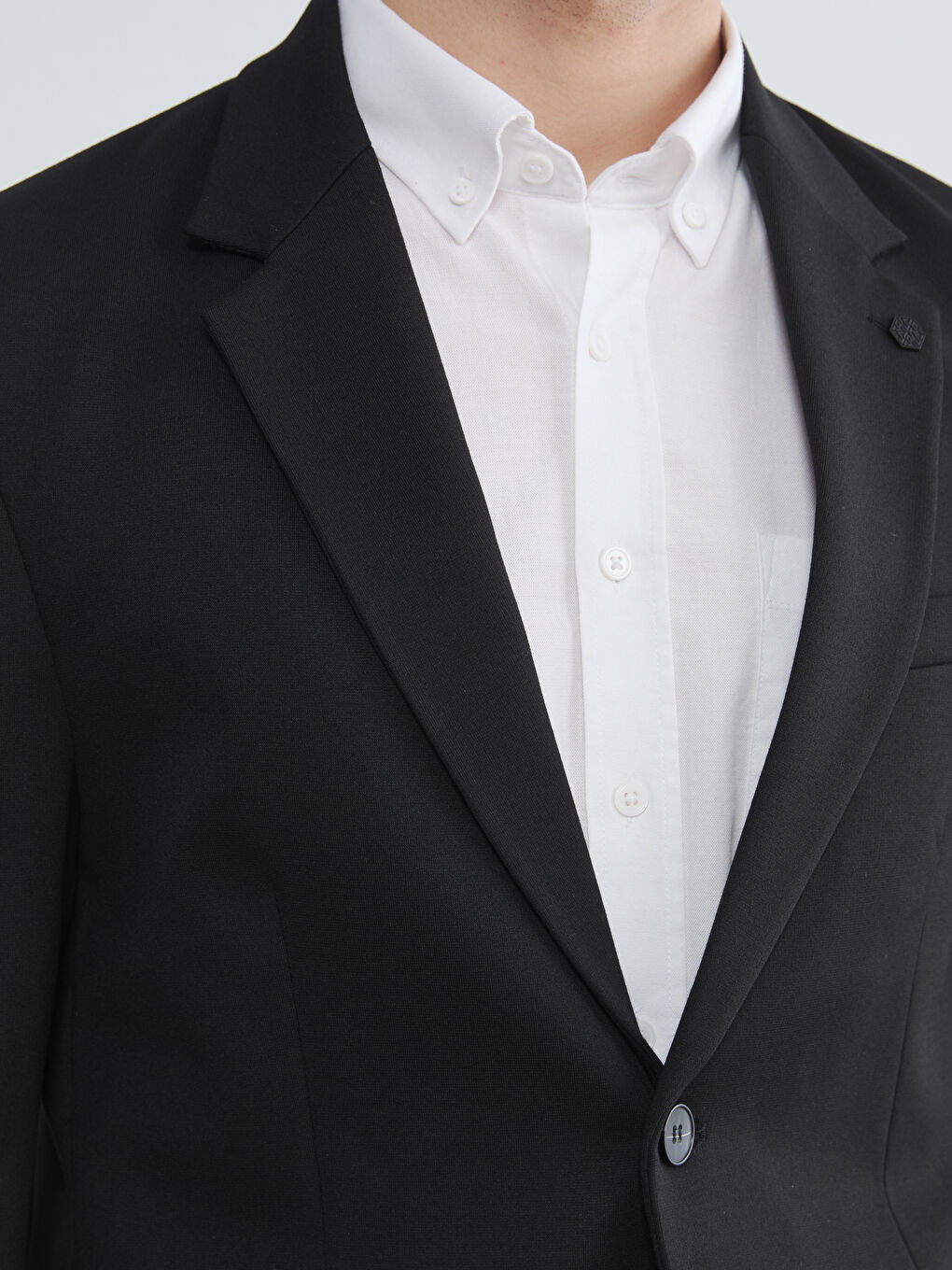 Siyah Dar Kalıp Erkek Blazer Ceket-2