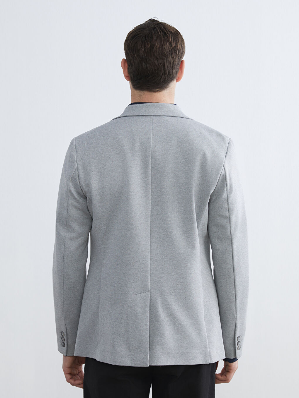 Gri Dar Kalıp Erkek Blazer Ceket-3