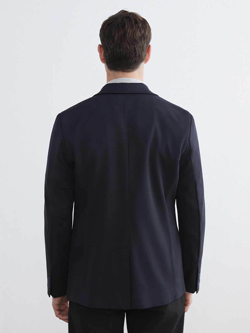 Lacivert Dar Kalıp Erkek Blazer Ceket-3