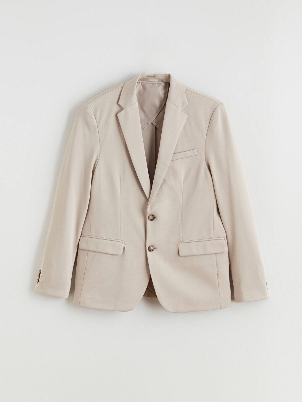 Bej Dar Kalıp Erkek Blazer Ceket-4