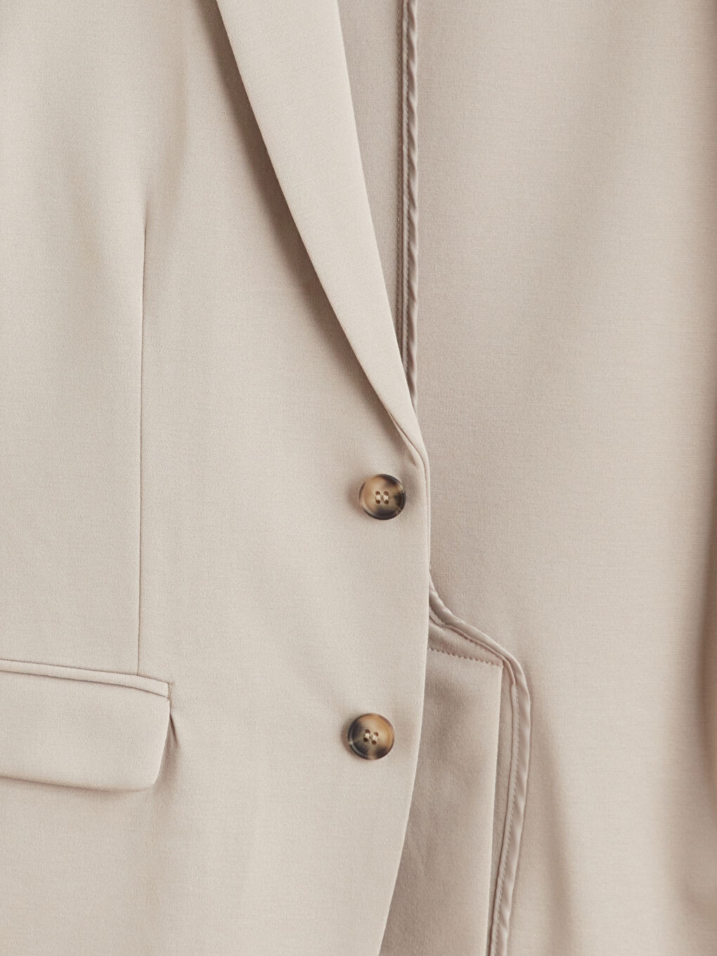 Bej Dar Kalıp Erkek Blazer Ceket-5