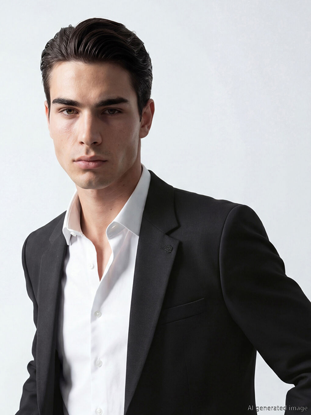 Siyah Dar Kalıp Erkek Takım Elbise Ceketi-4