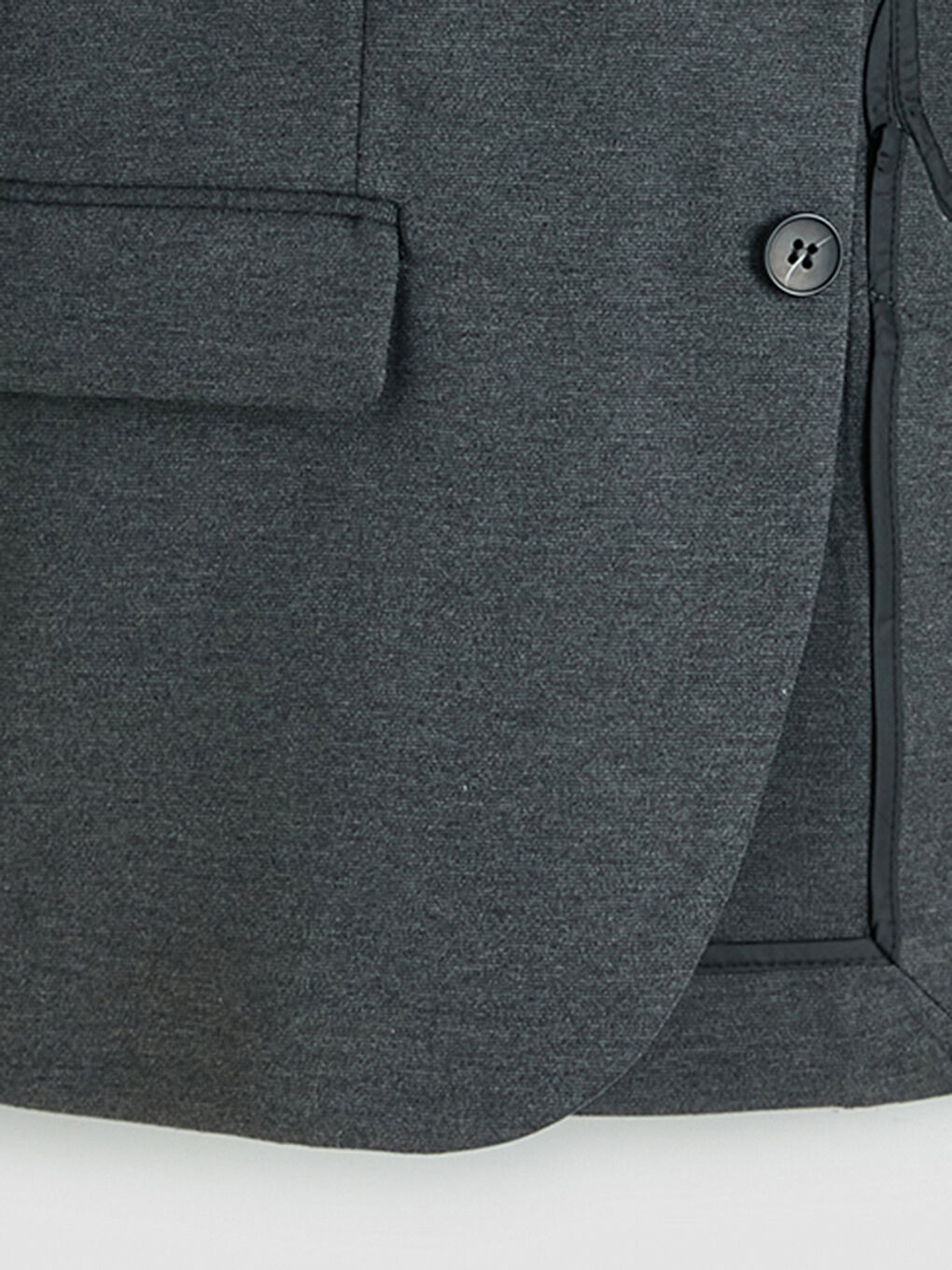 Gri Dar Kalıp Erkek Takım Elbise Ceketi-2