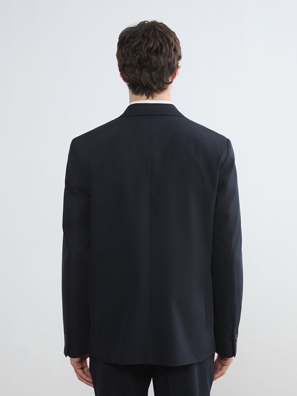 Lacivert Standart Kalıp Erkek Takım Elbise Ceketi-3