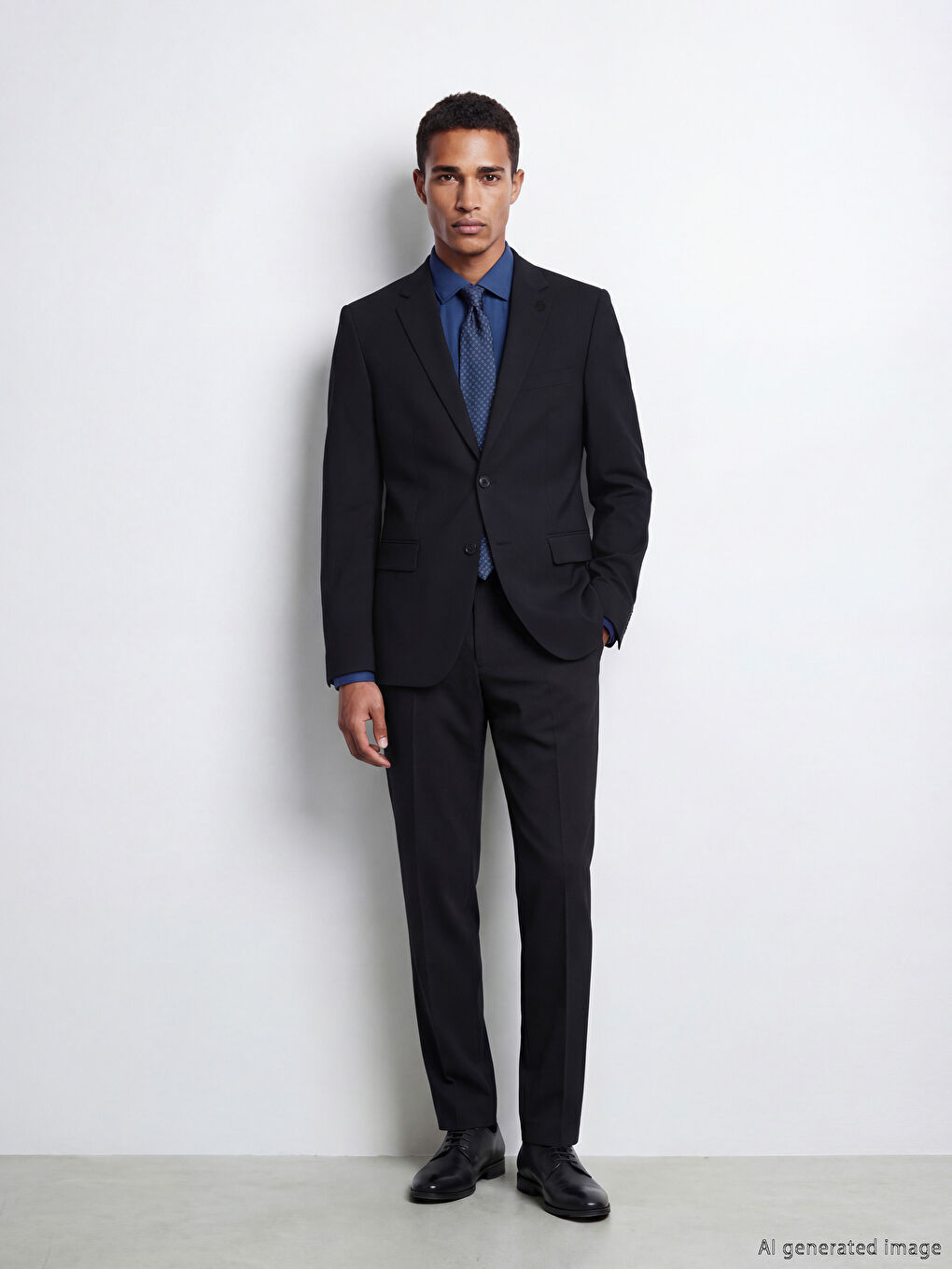 Lacivert Standart Kalıp Erkek Takım Elbise Ceketi-2