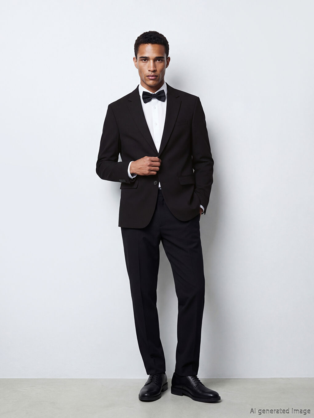 Siyah Standart Kalıp Erkek Takım Elbise Ceketi-2