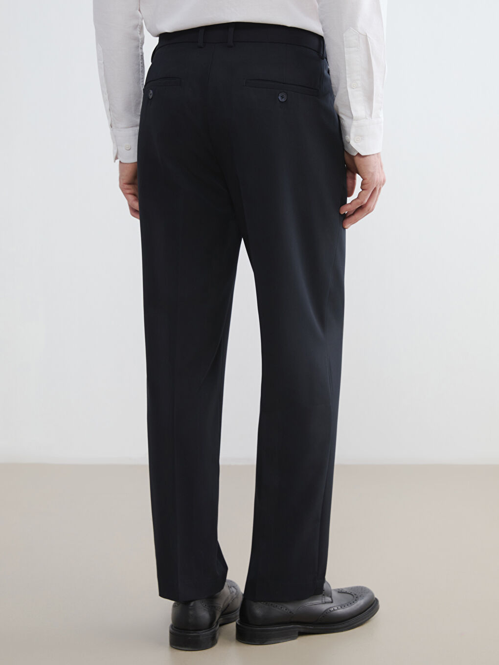 Lacivert Standart Kalıp Gabardin Erkek Pantolon-3