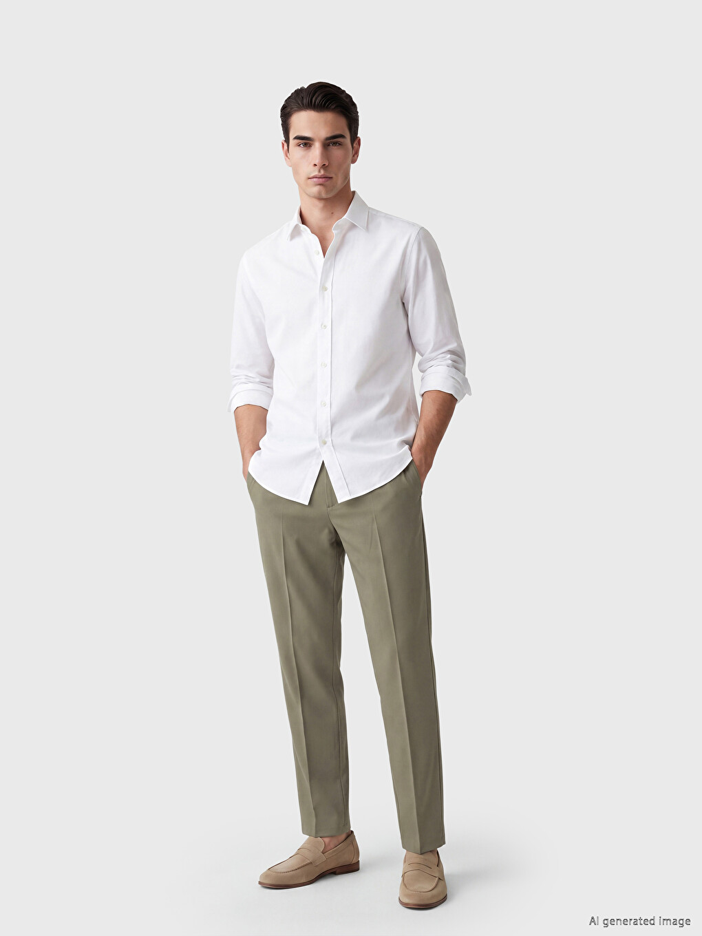 Regular Fit Gabardine Men's Suit Trousers