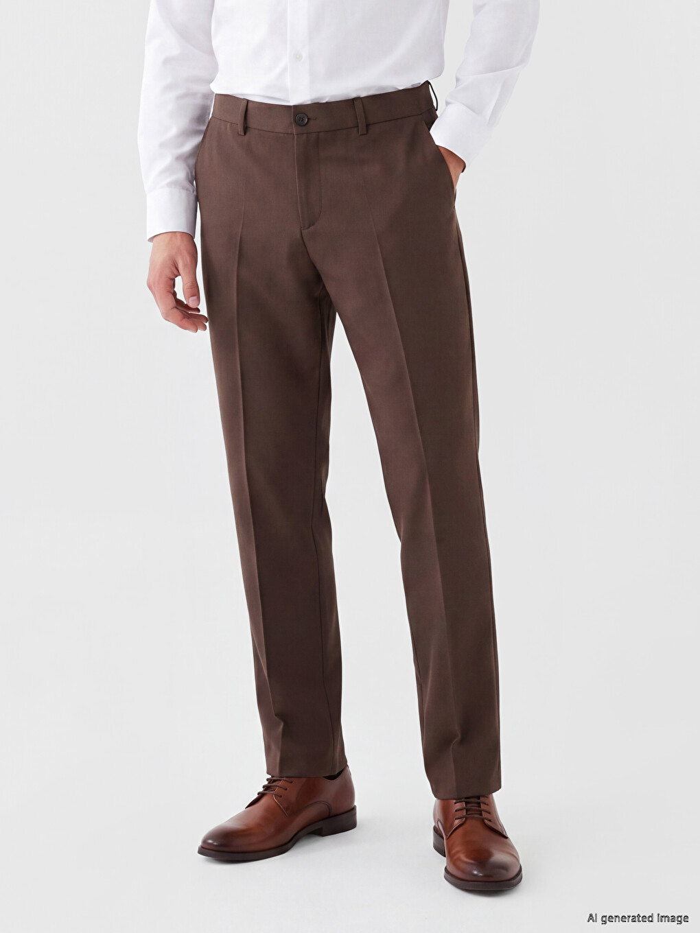 Regular Fit Gabardine Men's Suit Trousers-1