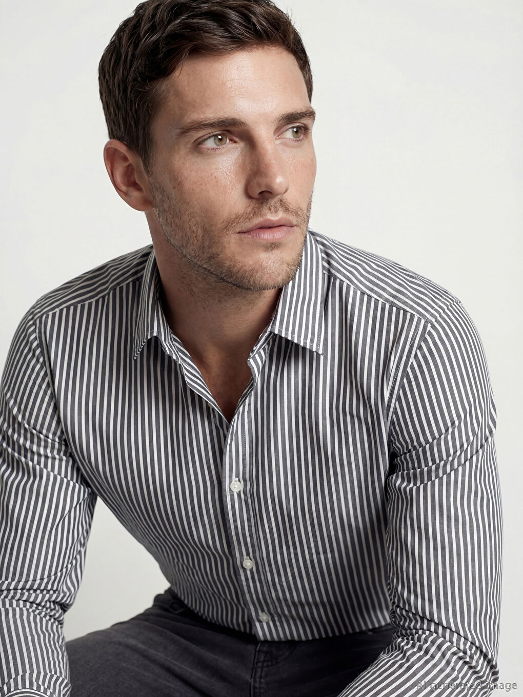 Slim Fit Striped Men's Shirt-2