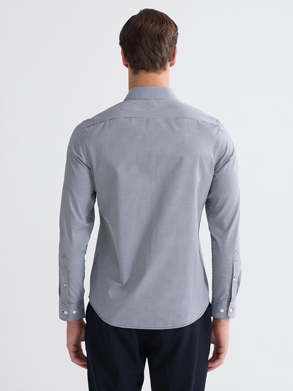 Slim Fit Patterned Gabardine Men's Shirt-3