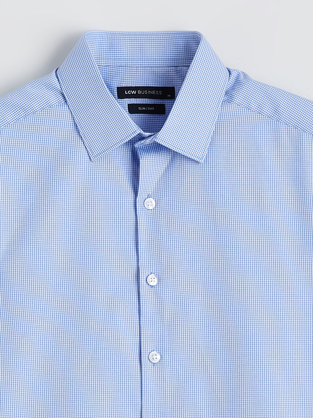 Cămașă Slim Fit cu Model din Gabardină pentru Bărbați-5