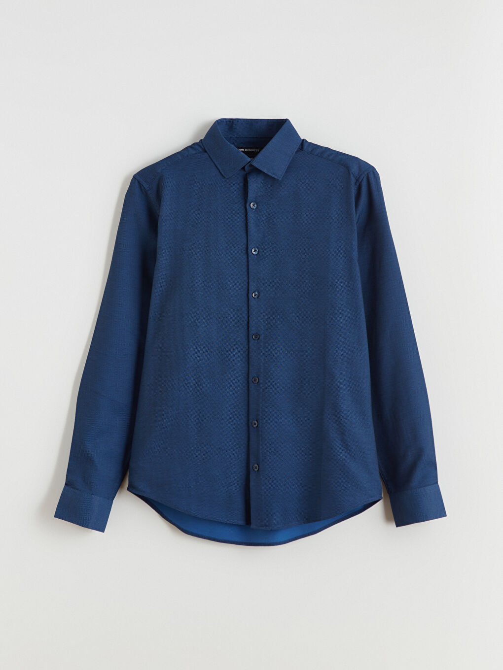 Lacivert Slim Fit Armürlü Erkek Gömlek-4