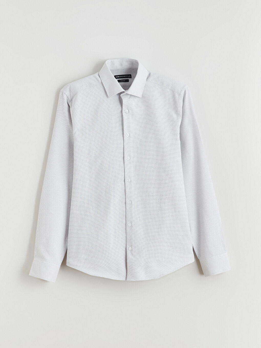 Gri Slim Fit Armürlü Erkek Gömlek-4