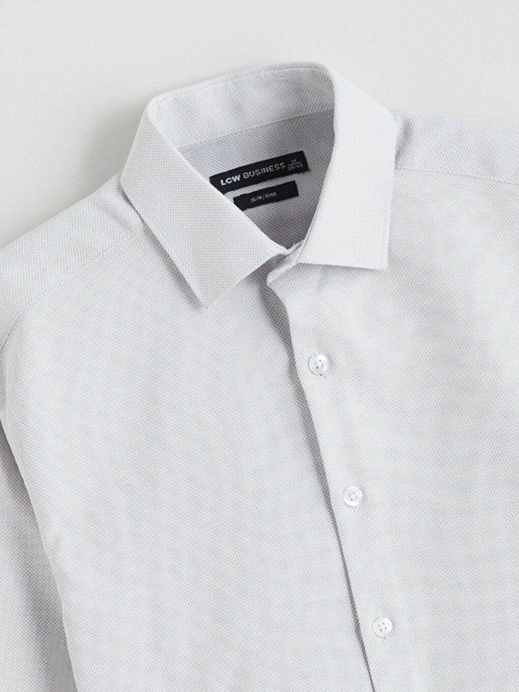 Gri Slim Fit Armürlü Erkek Gömlek-5