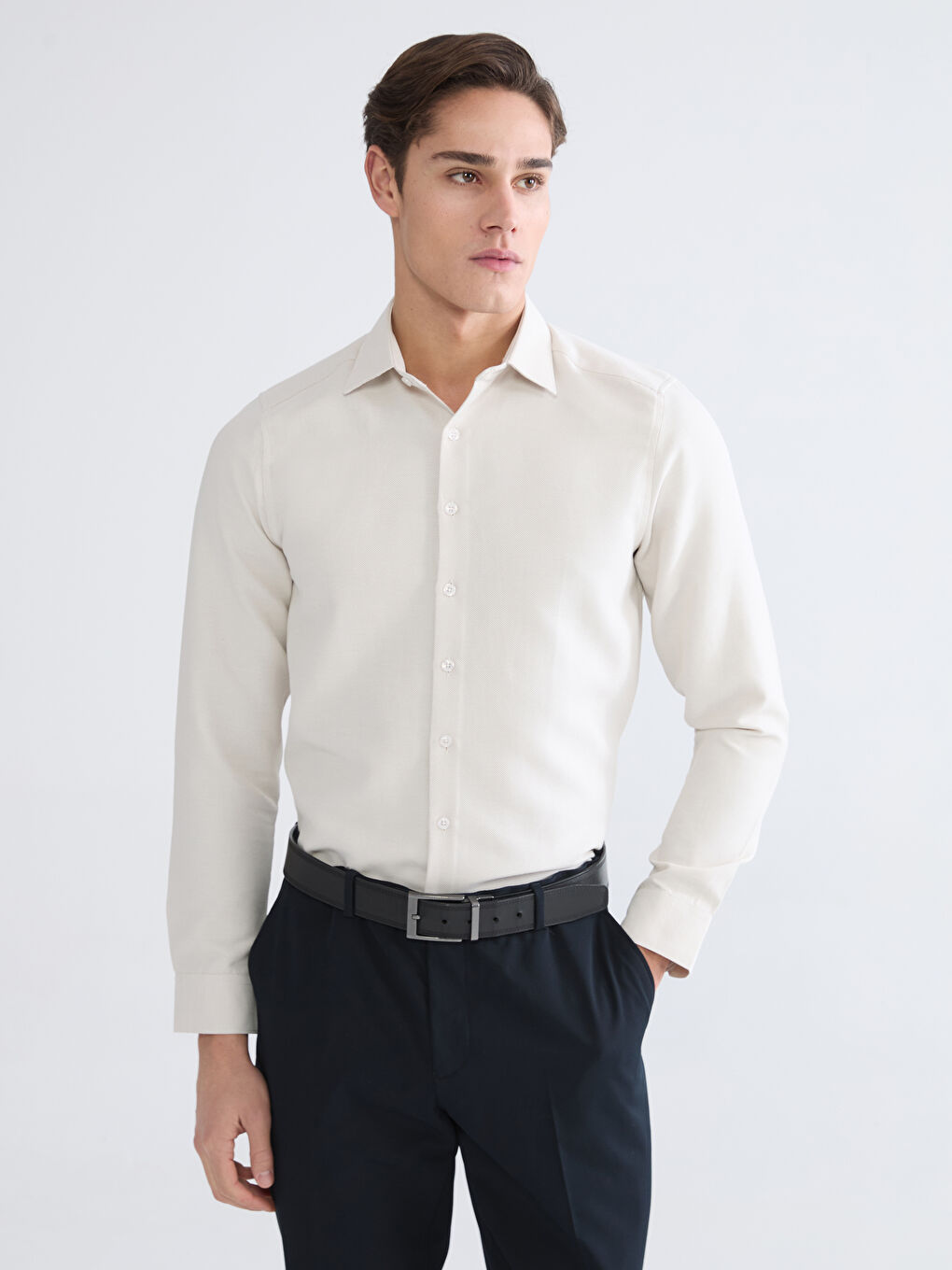 Slim Fit Dobby Men's Shirt