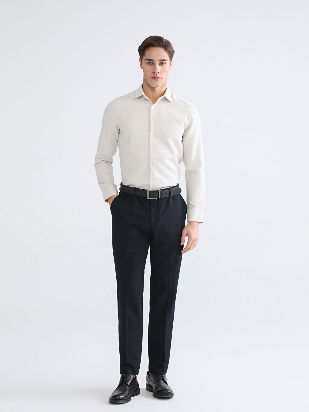 Slim Fit Dobby Men's Shirt-1