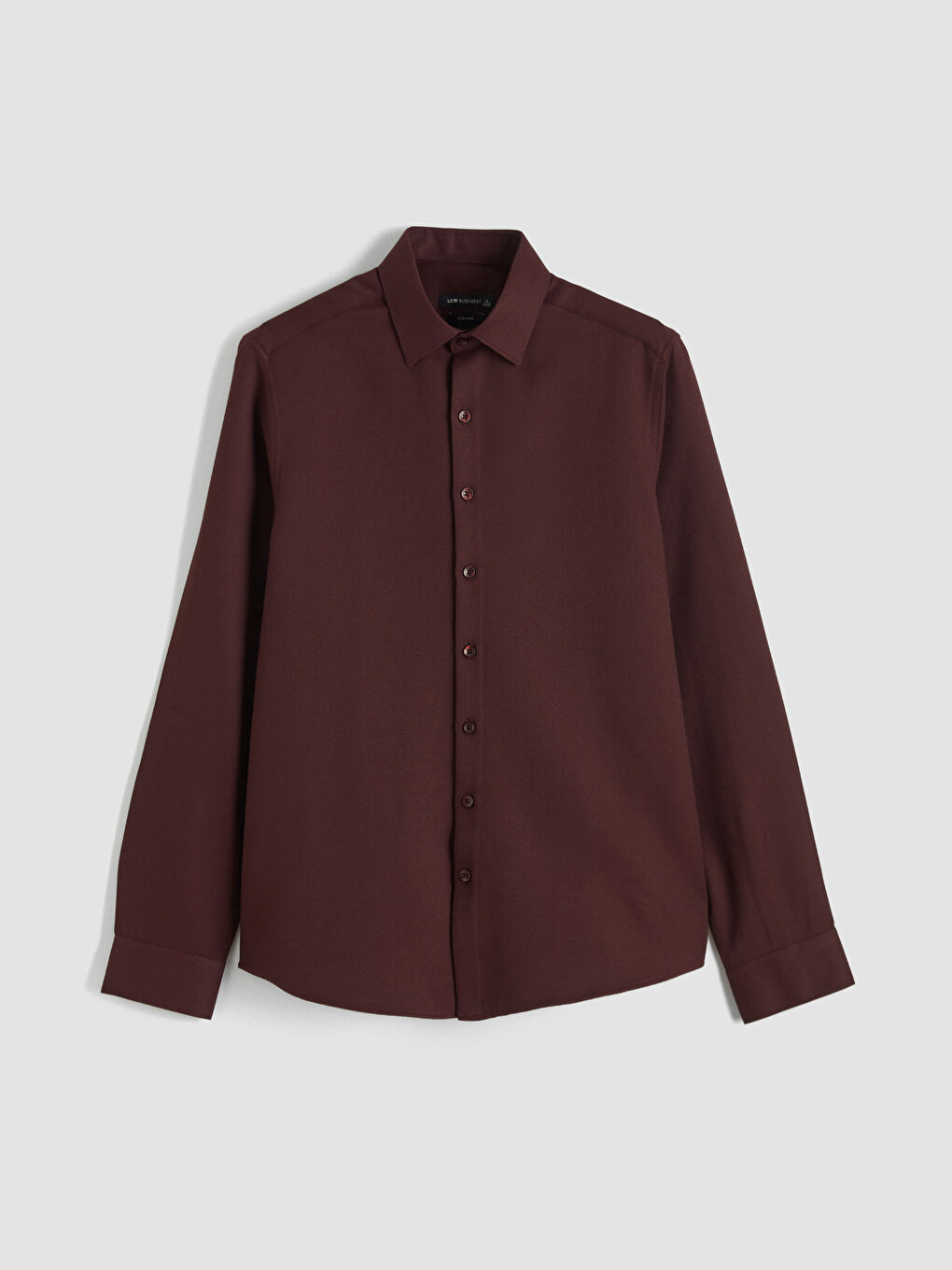 Bordo Slim Fit Armürlü Erkek Gömlek-4