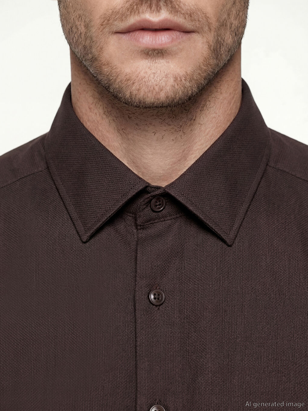 გამხდარი დობი ქსოვილის მამაკაცის პერანგი-2