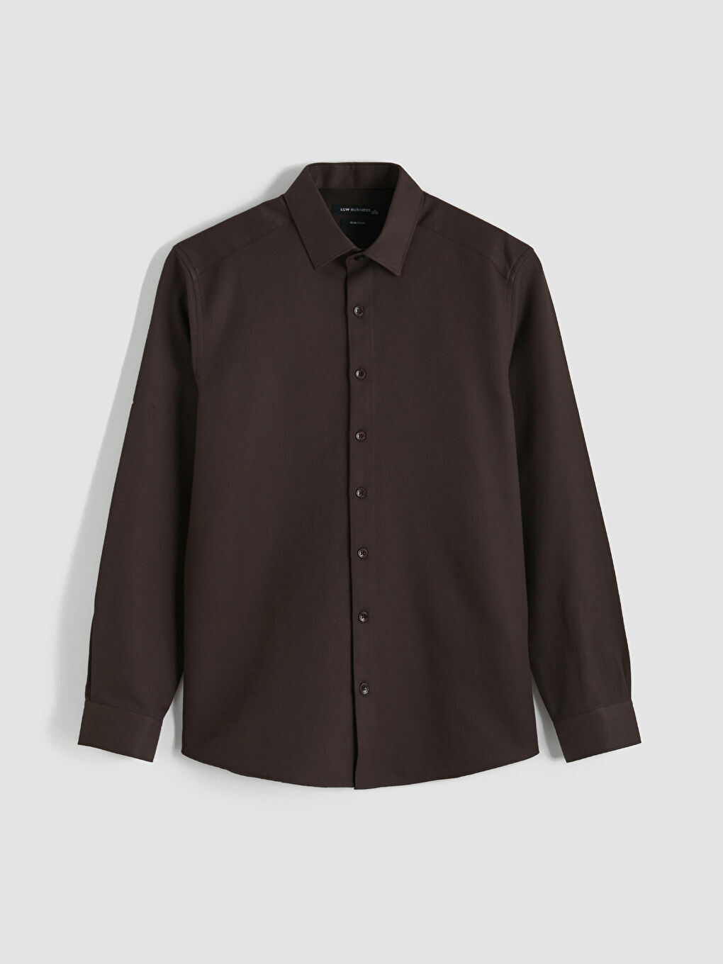 Kahverengi Slim Fit Armürlü Erkek Gömlek-4