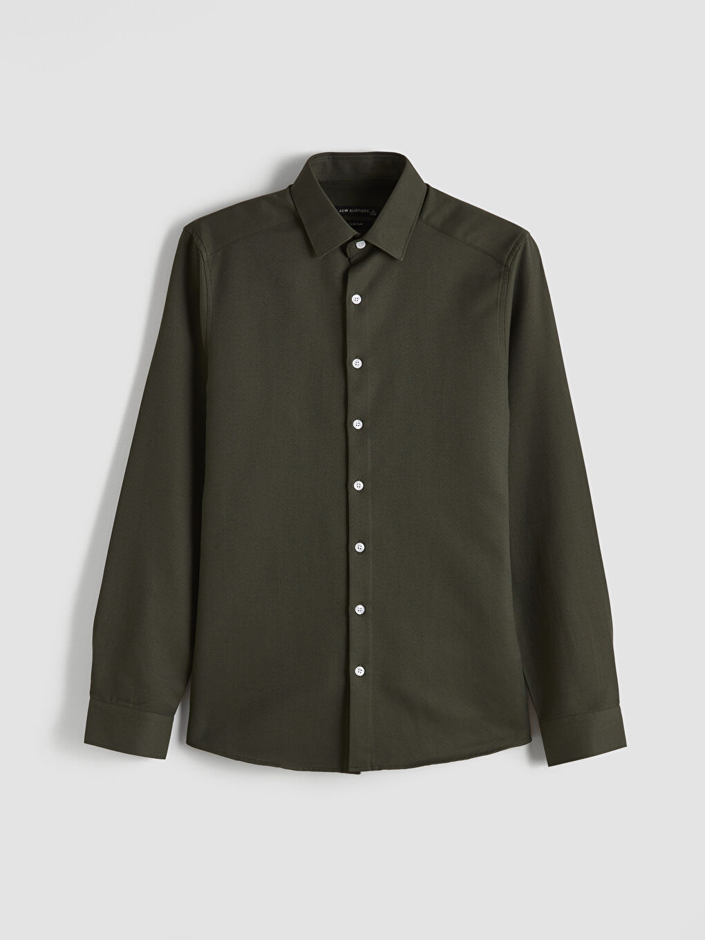 Haki Slim Fit Armürlü Erkek Gömlek-4