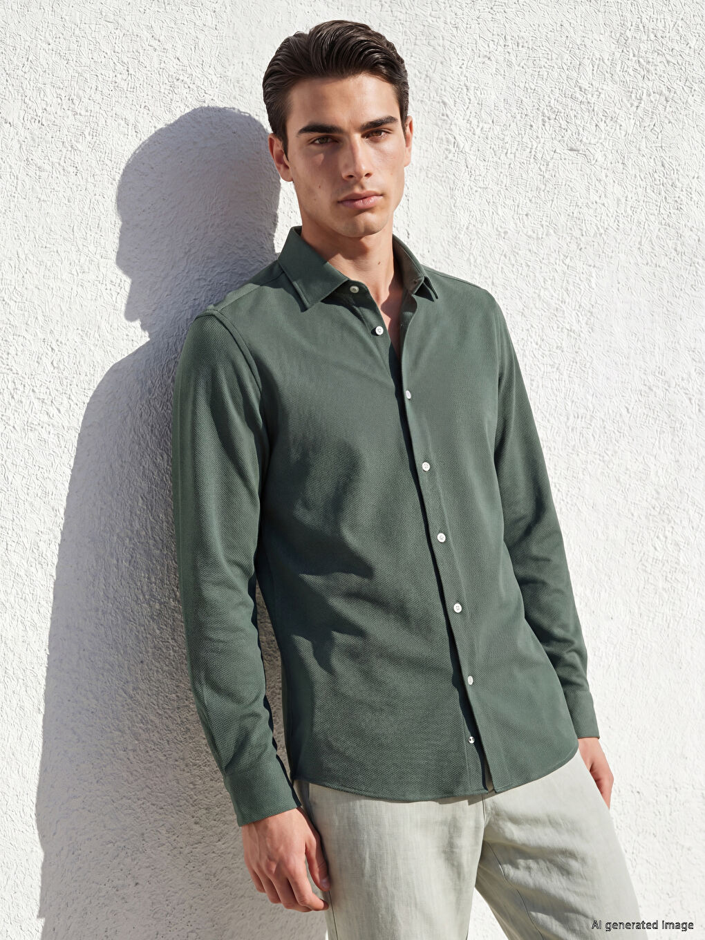 Slim Fit Dobby Men's Shirt
