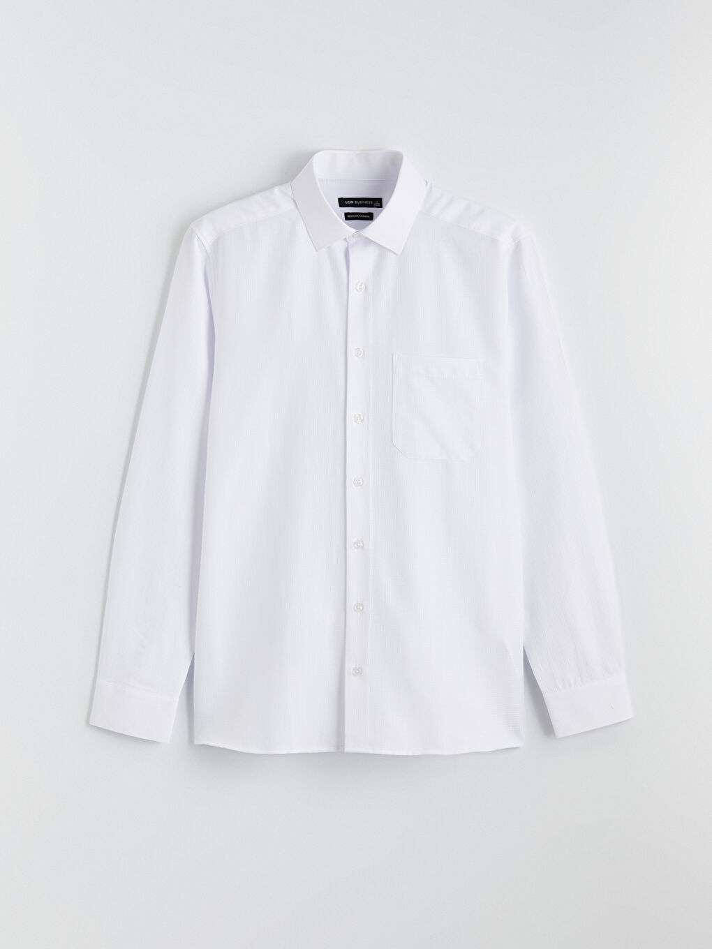 Beyaz Regular Fit Armürlü Erkek Gömlek-4