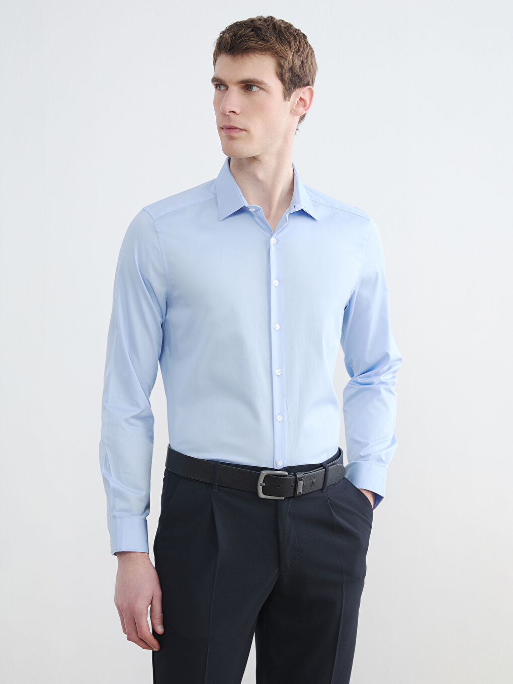 Slim Fit Gabardine Men's Shirt-1