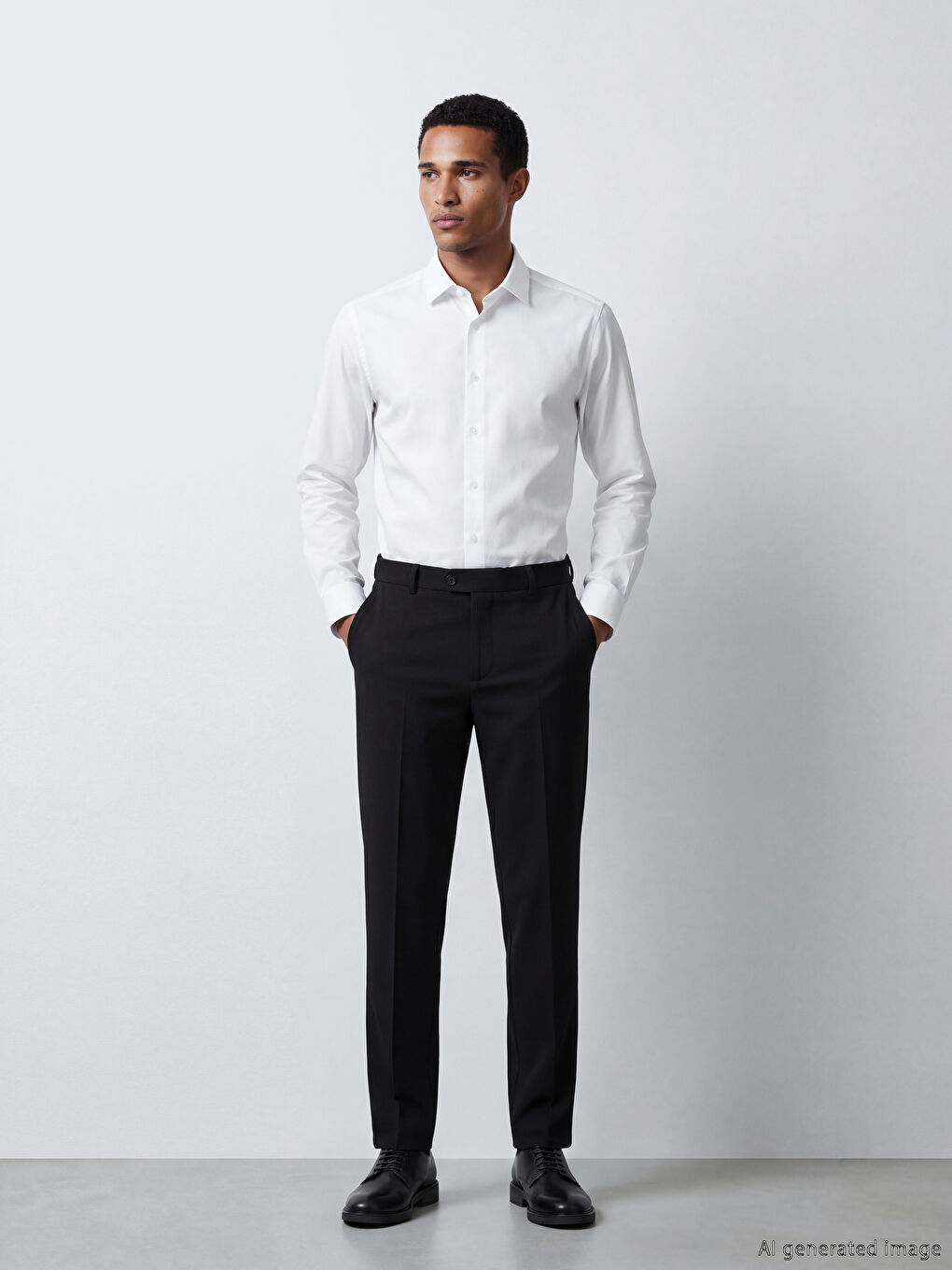 Мужская рубашка из габардина слим-фит-2