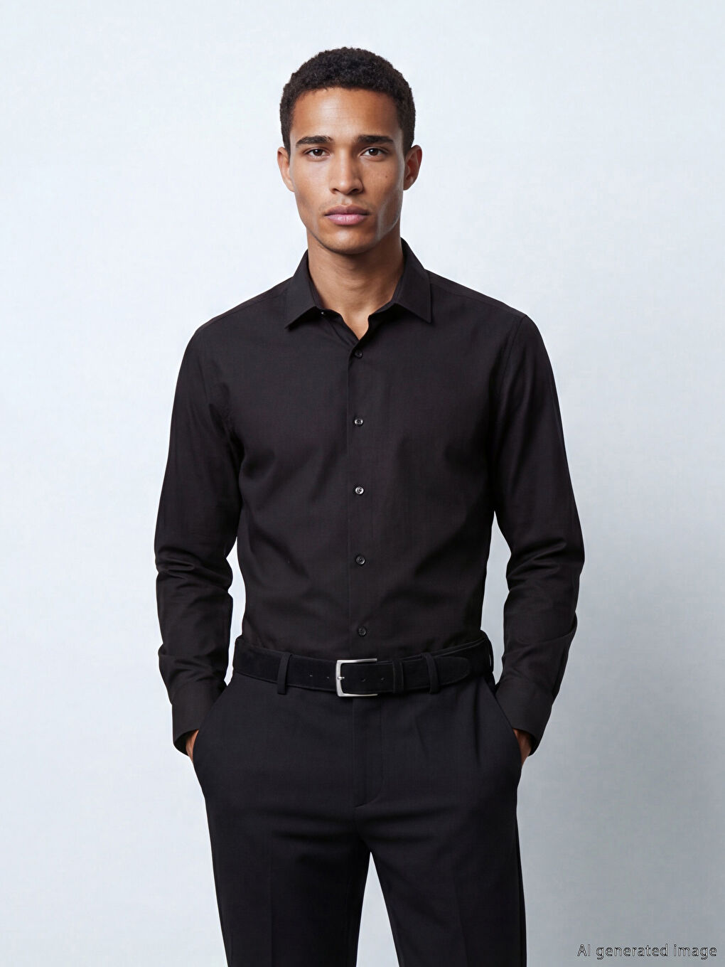 Мужская рубашка из габардина слим-фит