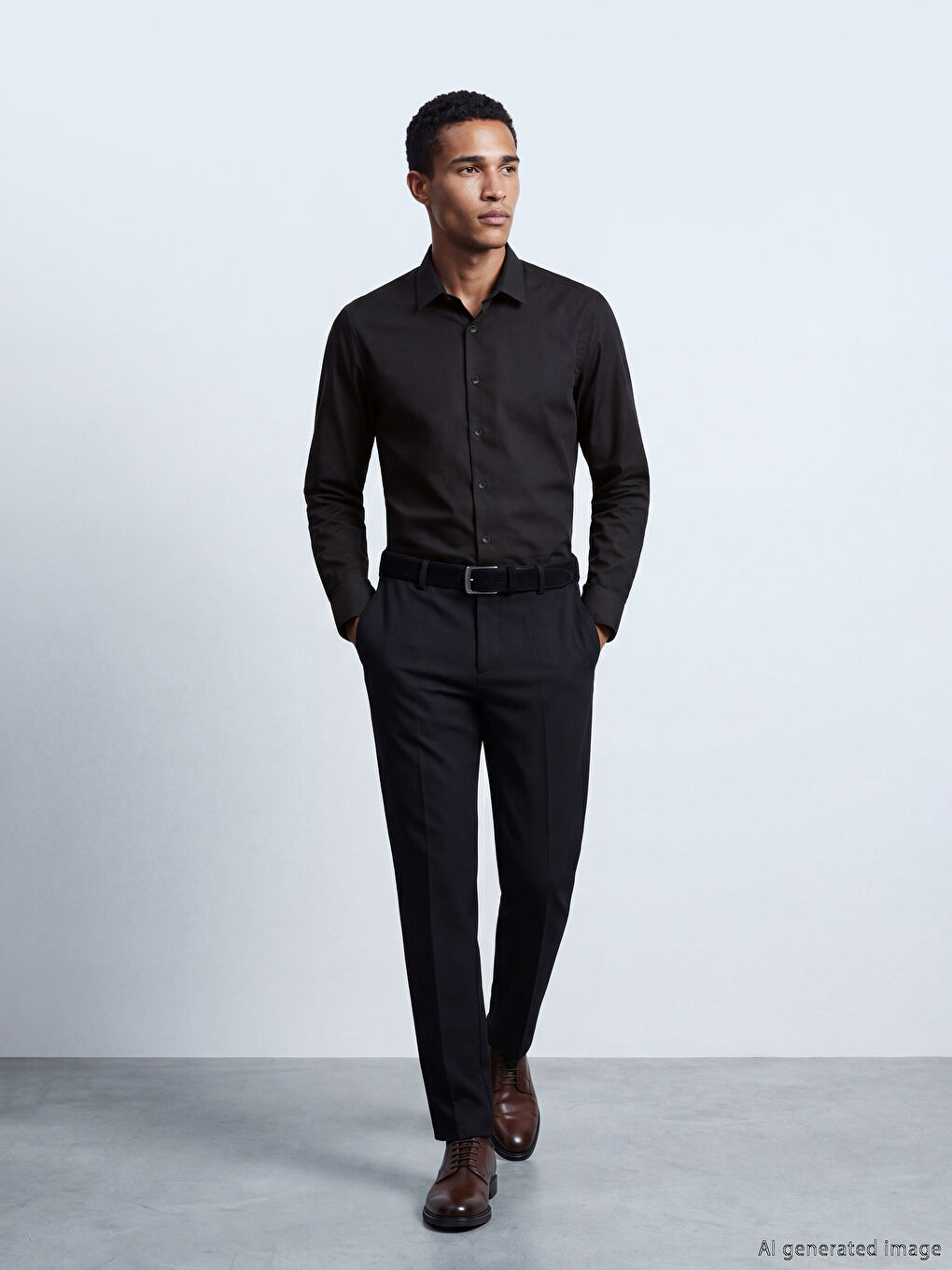 Мужская рубашка из габардина слим-фит-3