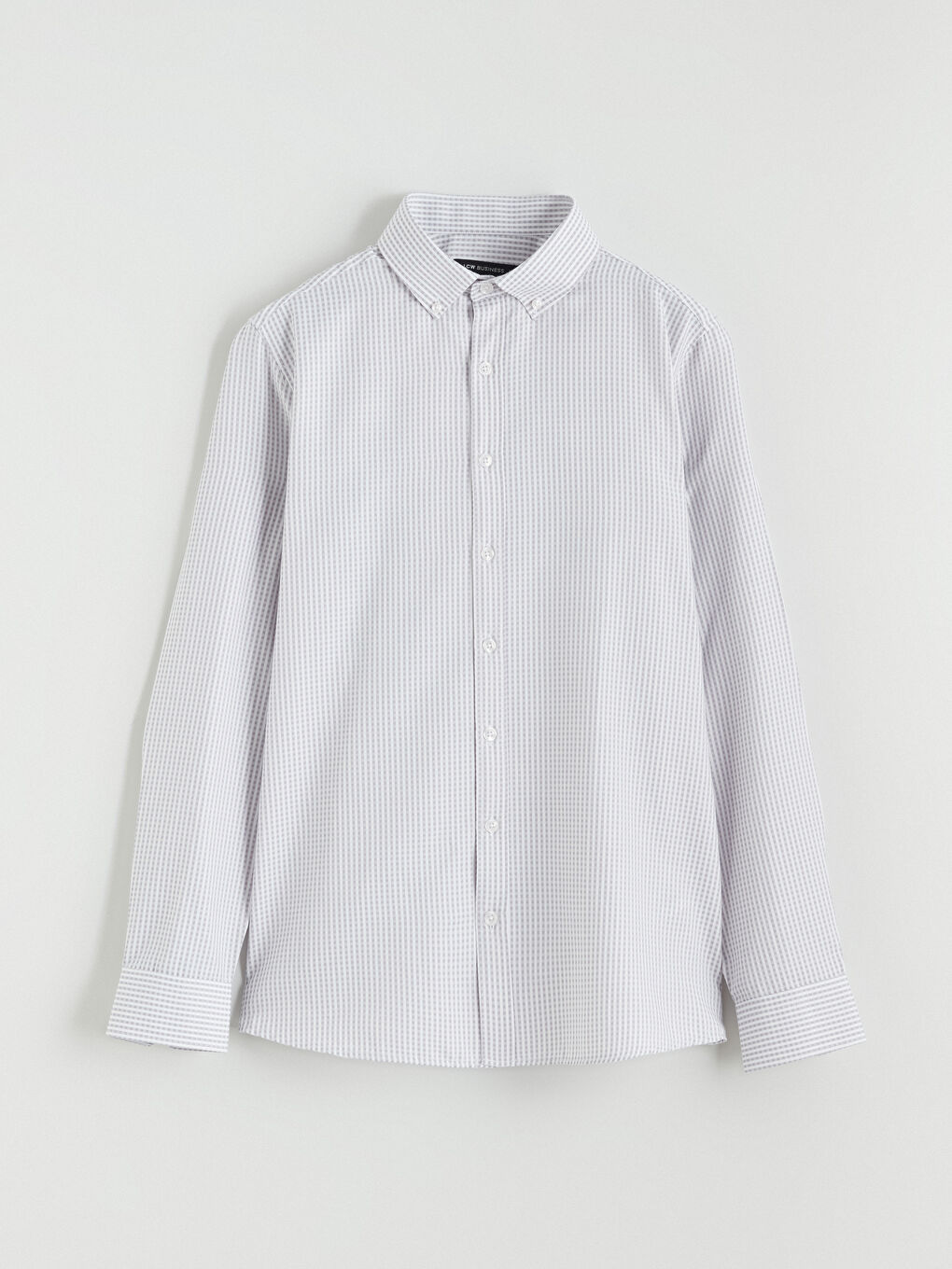 Gri Regular Fit Ekose Erkek Gömlek-4