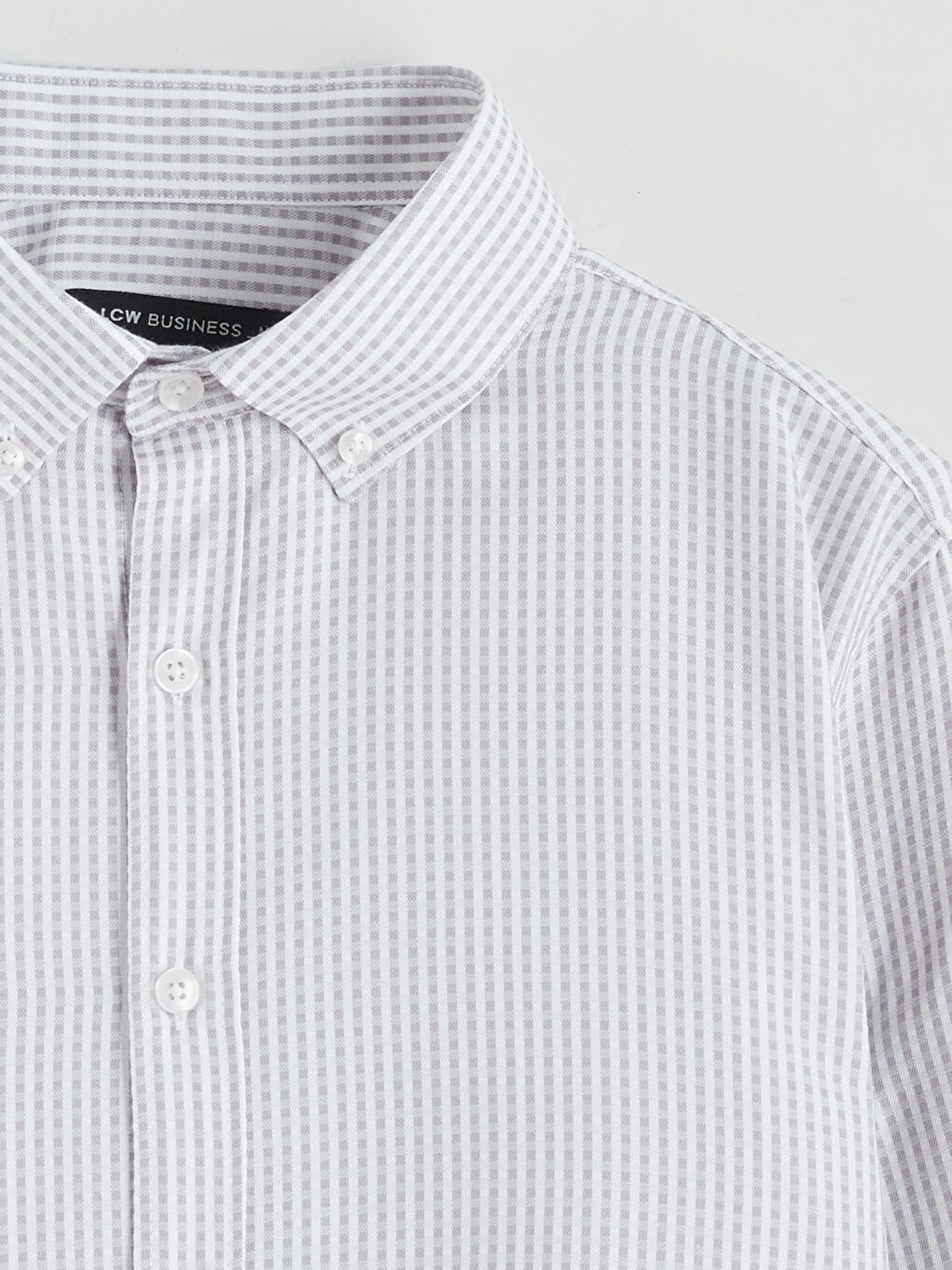 Gri Regular Fit Ekose Erkek Gömlek-5