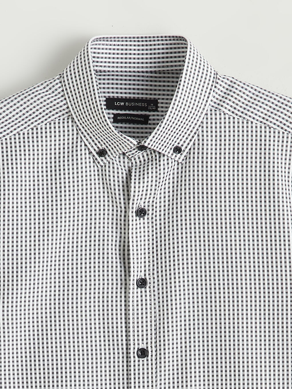 Siyah Regular Fit Ekose Erkek Gömlek-5