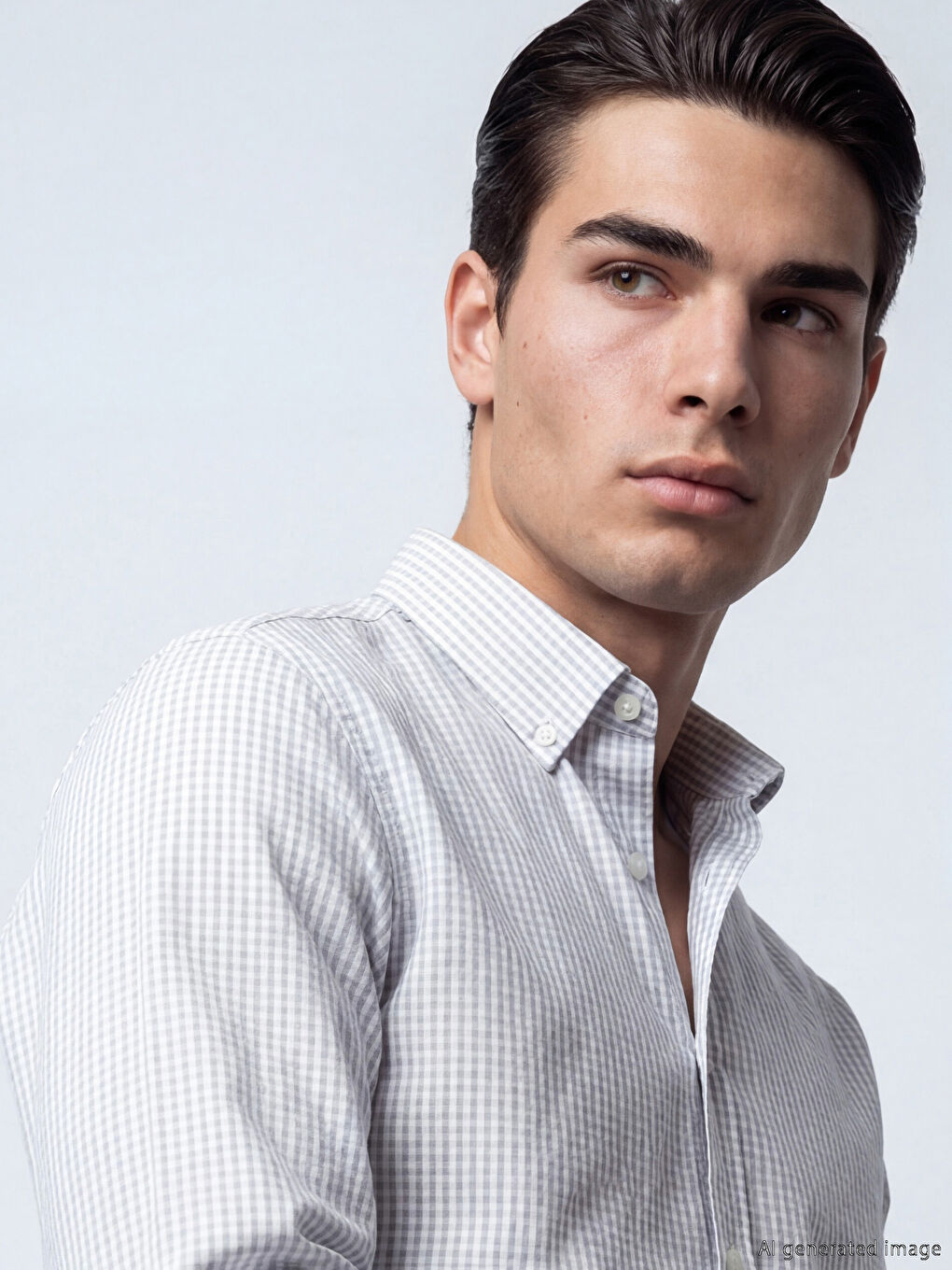 Gri Regular Fit Ekose Erkek Gömlek-4