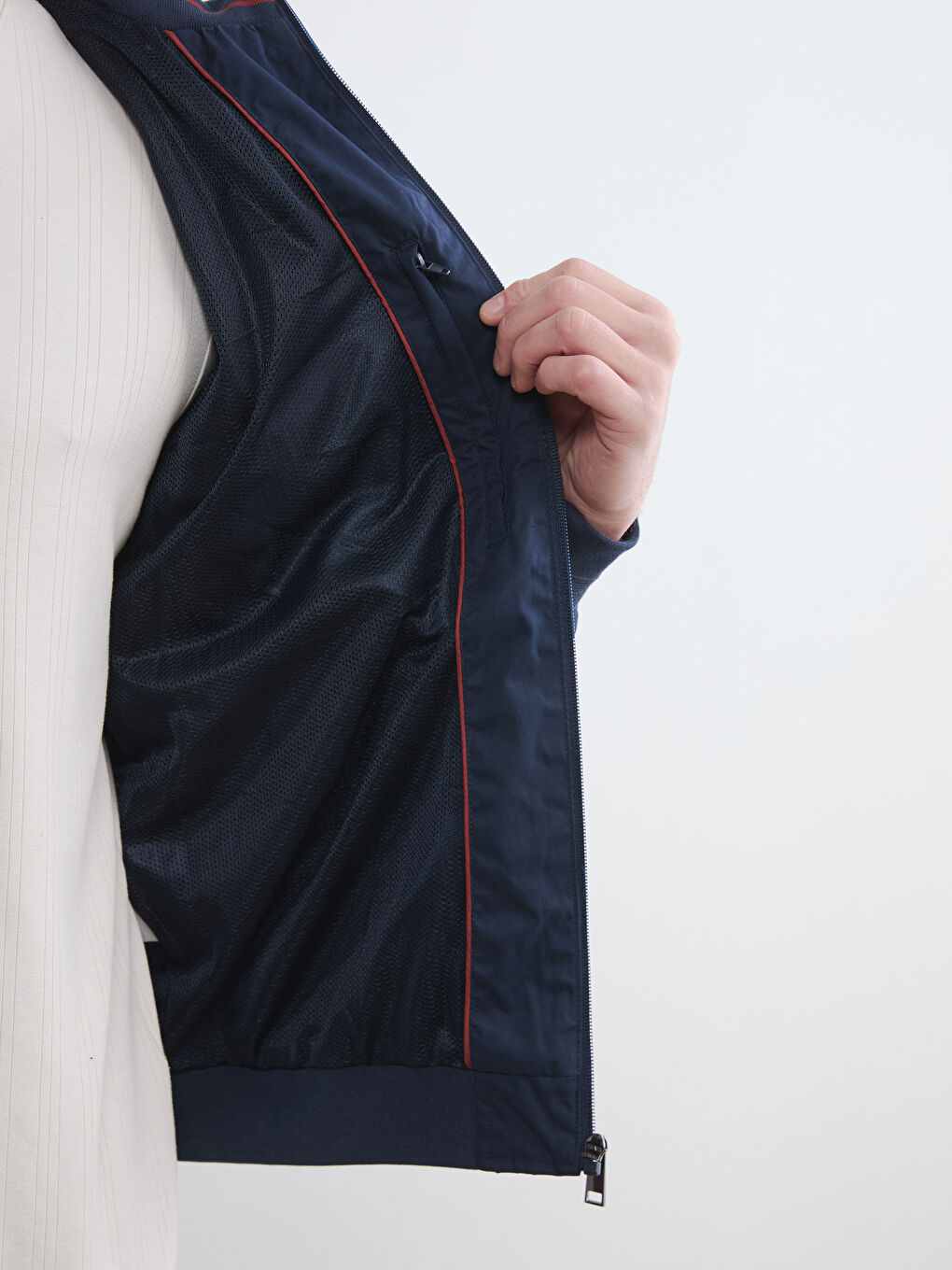 Lacivert Standart Kalıp Dik Yaka Erkek Mont-2