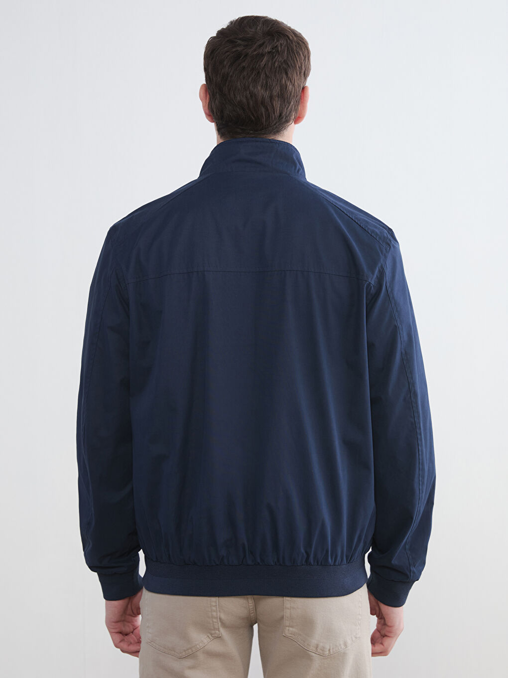 Lacivert Standart Kalıp Dik Yaka Erkek Mont-4