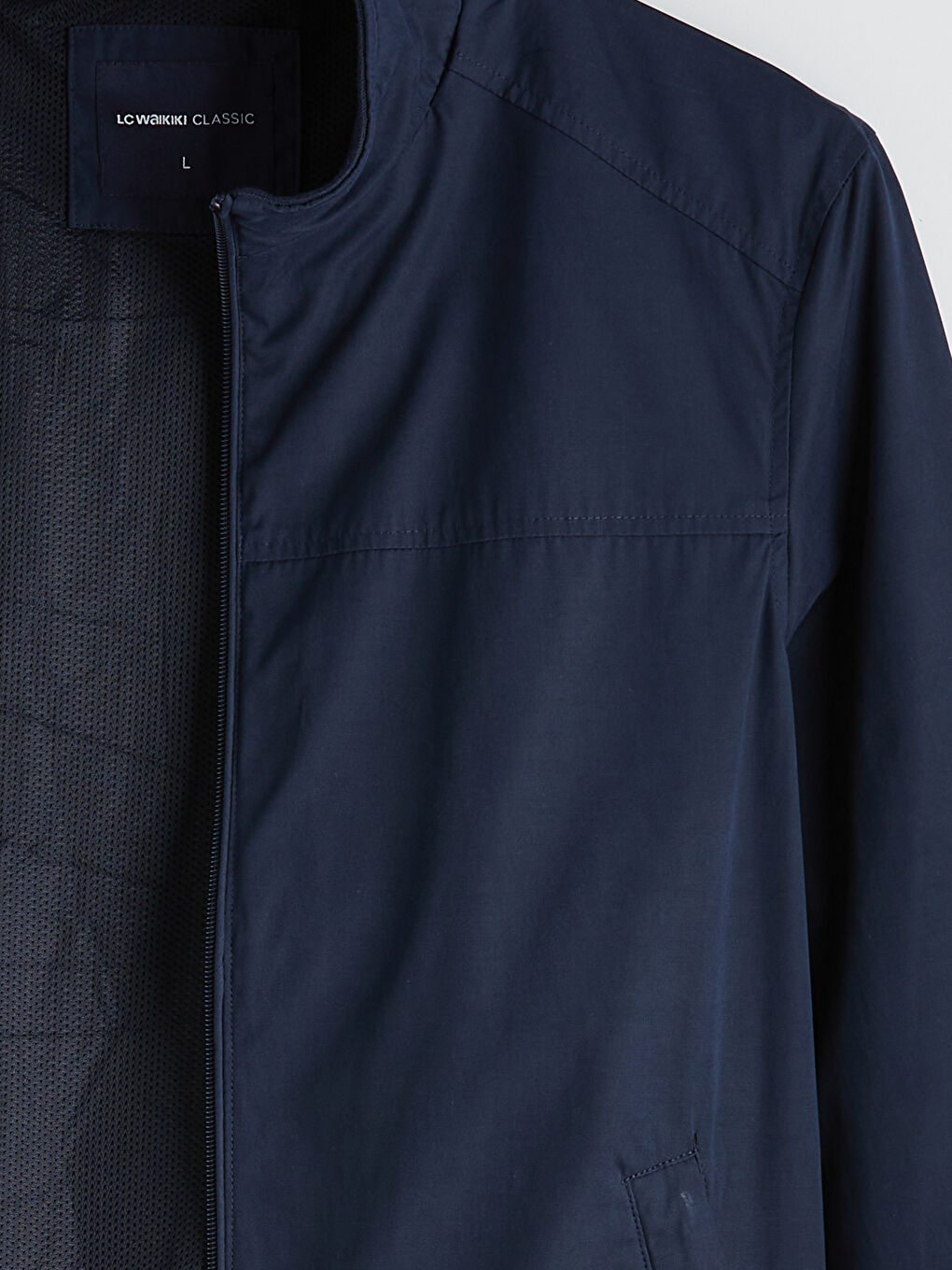 Lacivert Standart Kalıp Dik Yaka Erkek Mont-1