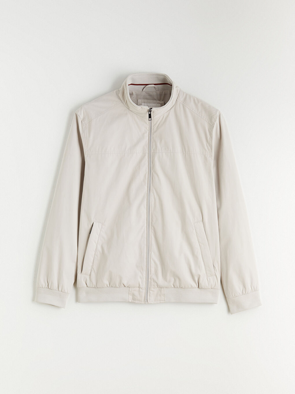 Bej Standart Kalıp Dik Yaka Erkek Mont-5