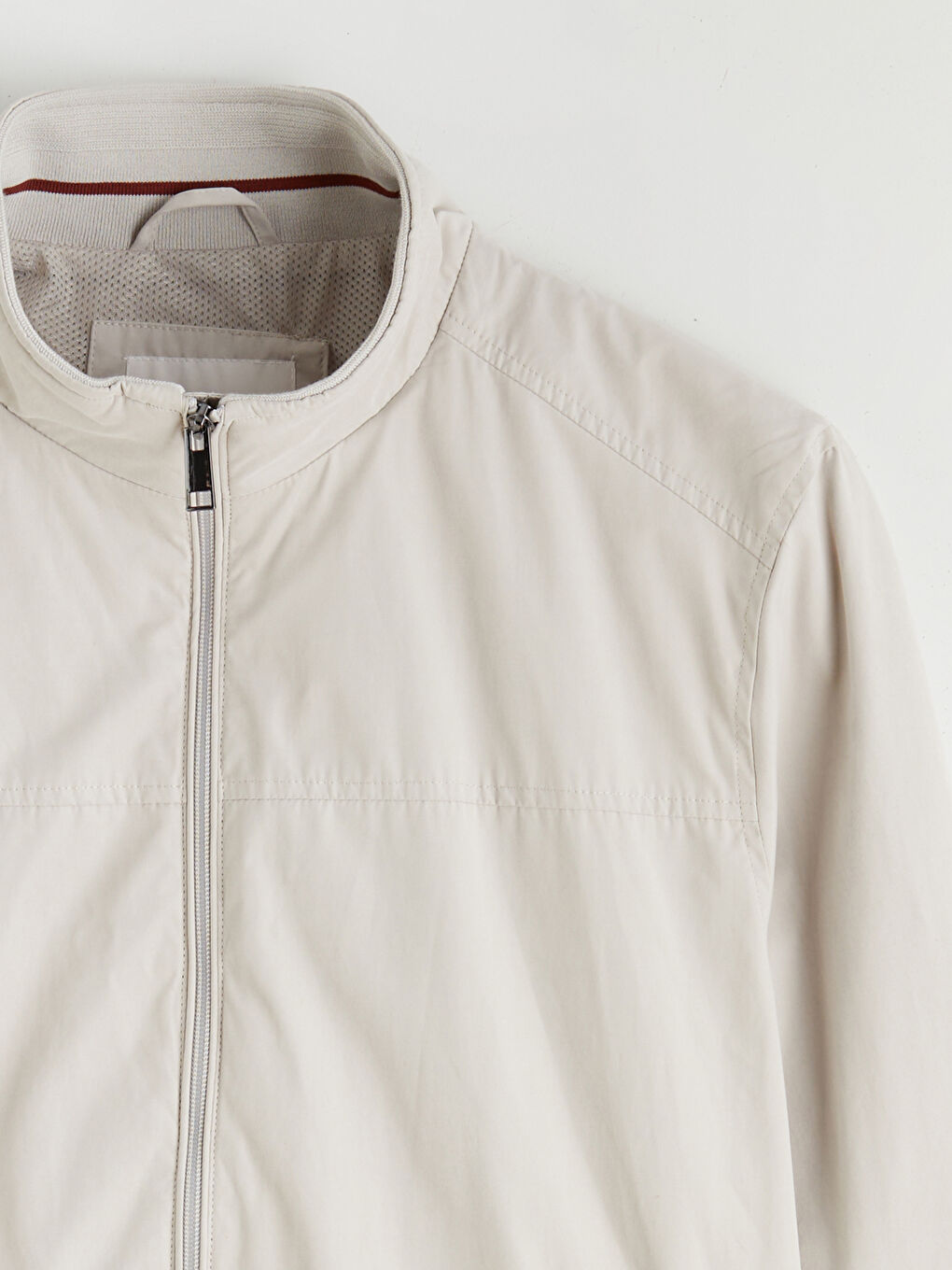 Bej Standart Kalıp Dik Yaka Erkek Mont-7